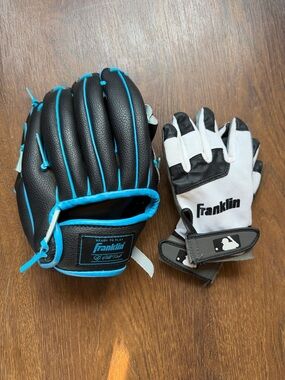 Franklin Youth Baseball Glove and Batting Glove